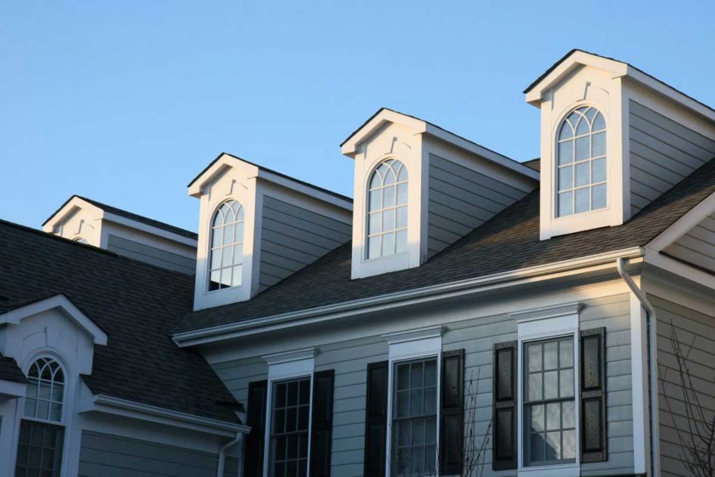 Beautiful dark-grey rooftop of a house